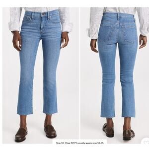 Womens Madewell Mid-Rise Kick Out Jeans Size 30P Medium Wash